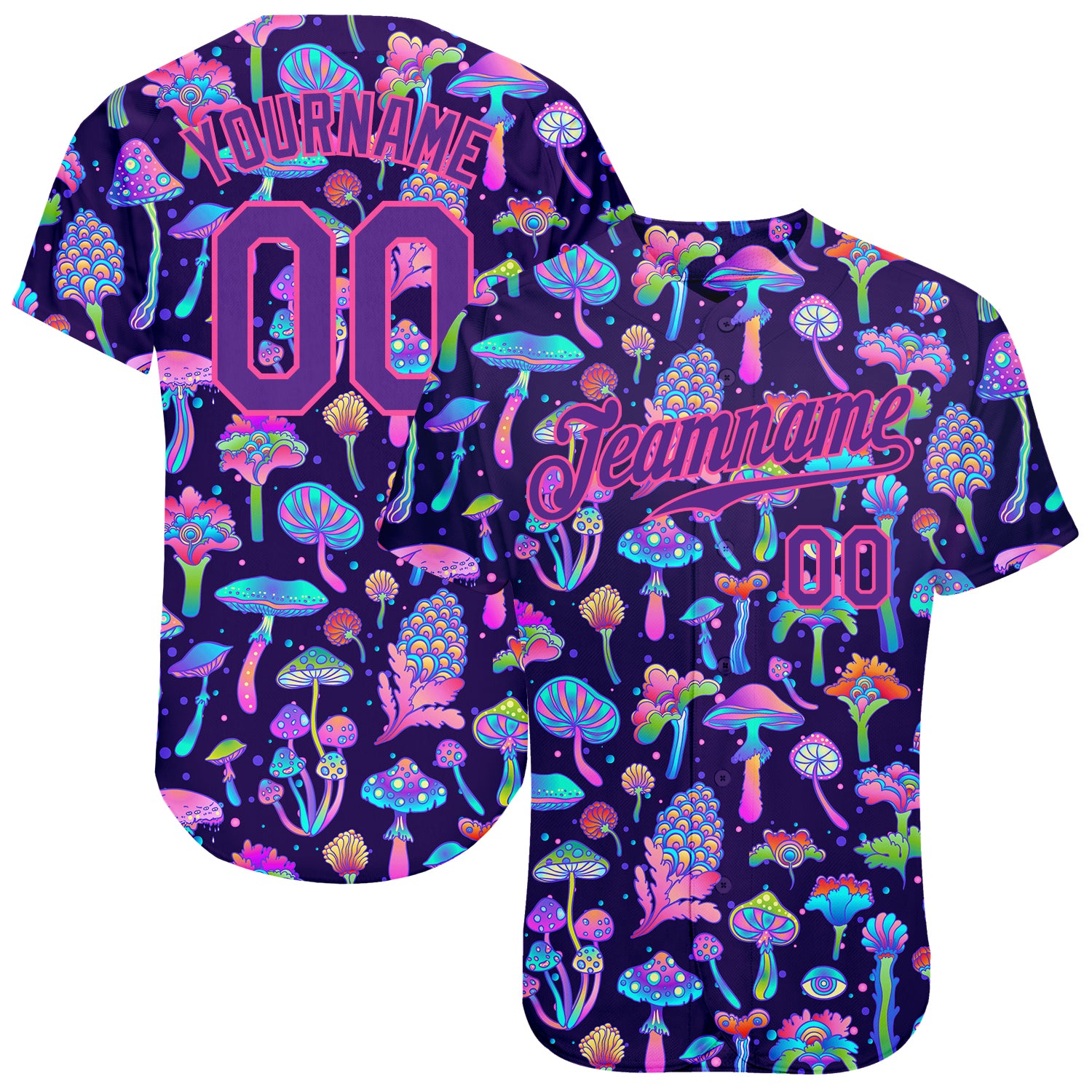3DPattern0901_1500x.jpg 3D Pattern Design Colorful Flowers And Mushrooms Psychedelic Hallucination Authentic Custom Jersey - Image 1