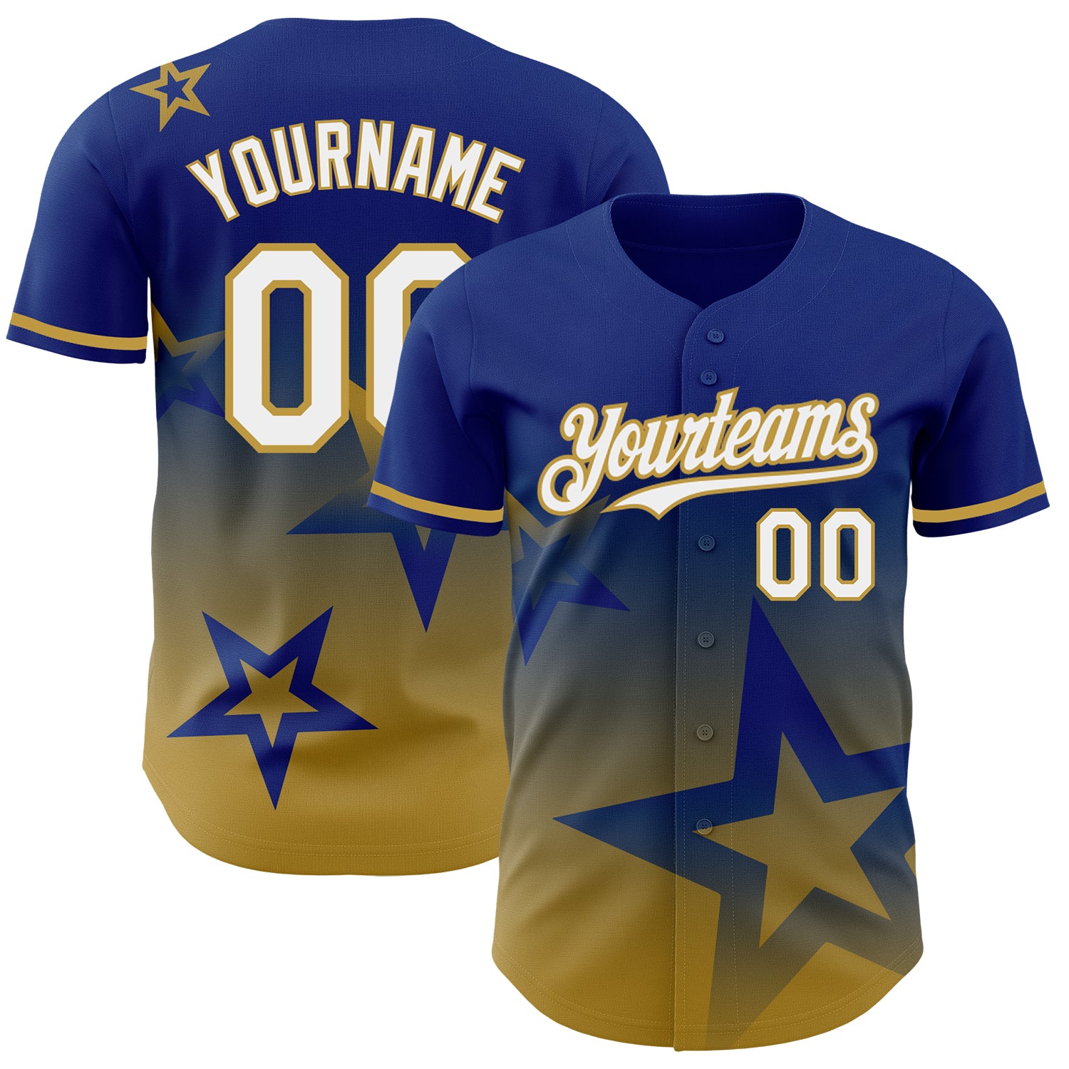3DPattern4137_1500x.jpg Royal White-Old Gold 3D Pattern Design Gradient Style Twinkle Star Authentic Custom Jersey - Image 1
