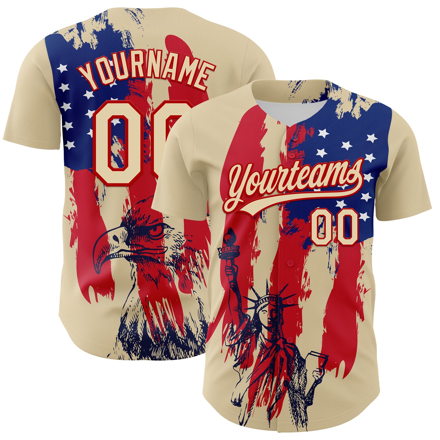 3DPattern4715_1500x.jpg Cream Red-Royal 3D Pattern Design American Spirit American Eagle And Stars Authentic Custom Jersey - Image 1