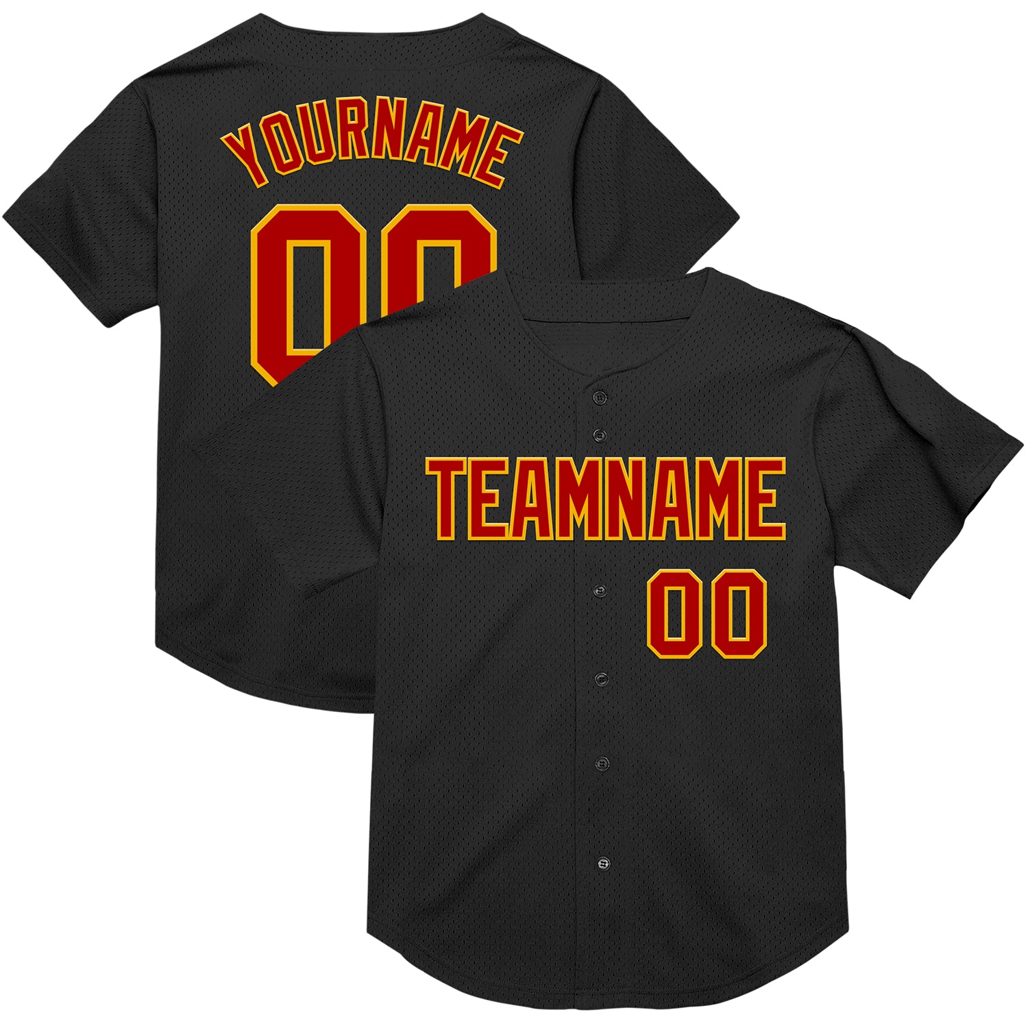 Black2187_1500x.jpg Black Red-Gold Mesh Authentic Throwback Custom Jersey - Image 1
