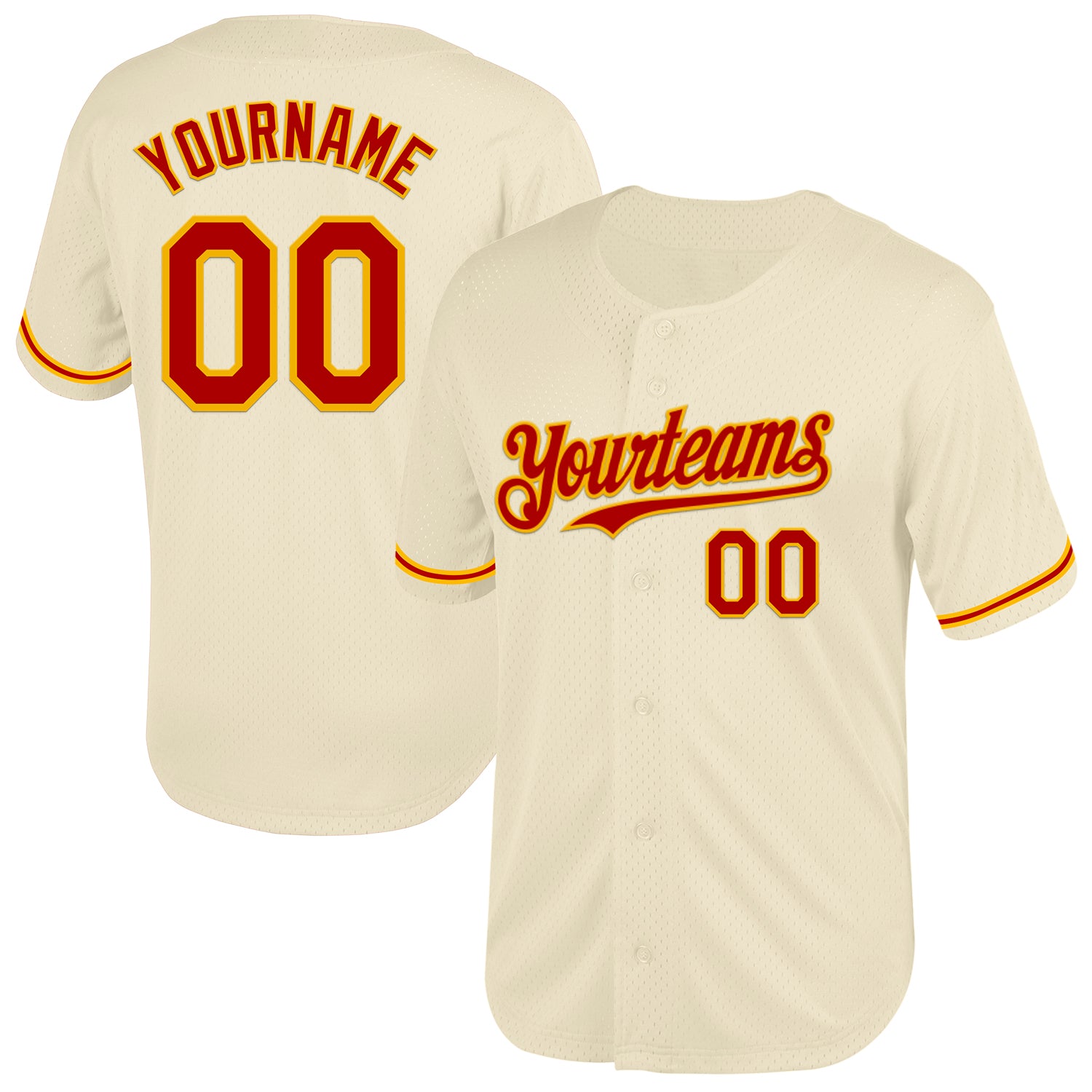 Cream0744_1500x.jpg Cream Red-Gold Mesh Authentic Throwback Custom Jersey - Image 1