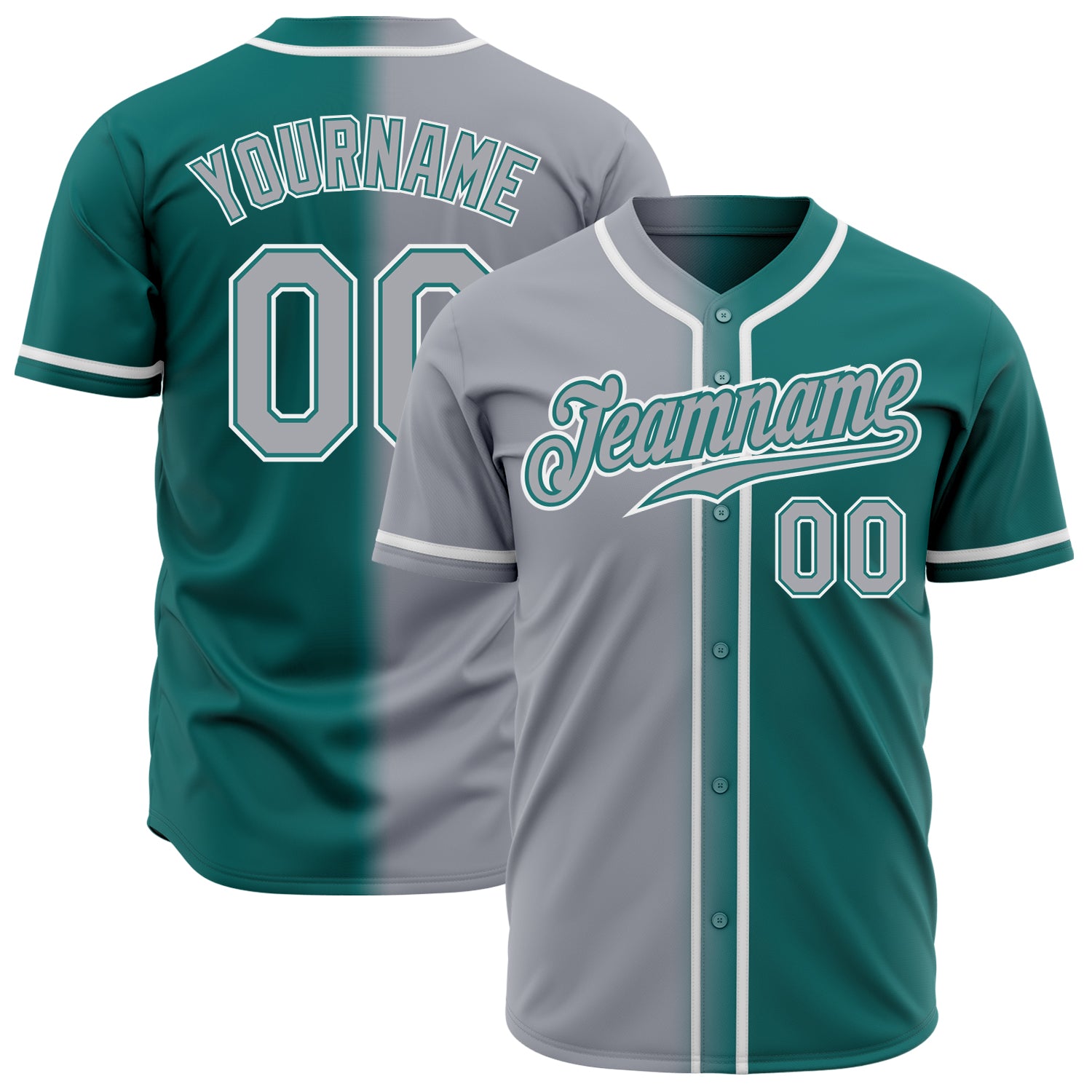 FadeFashion0201_1500x.jpg Teal Gray-White Authentic Gradient Fashion Custom Jersey - Image 1