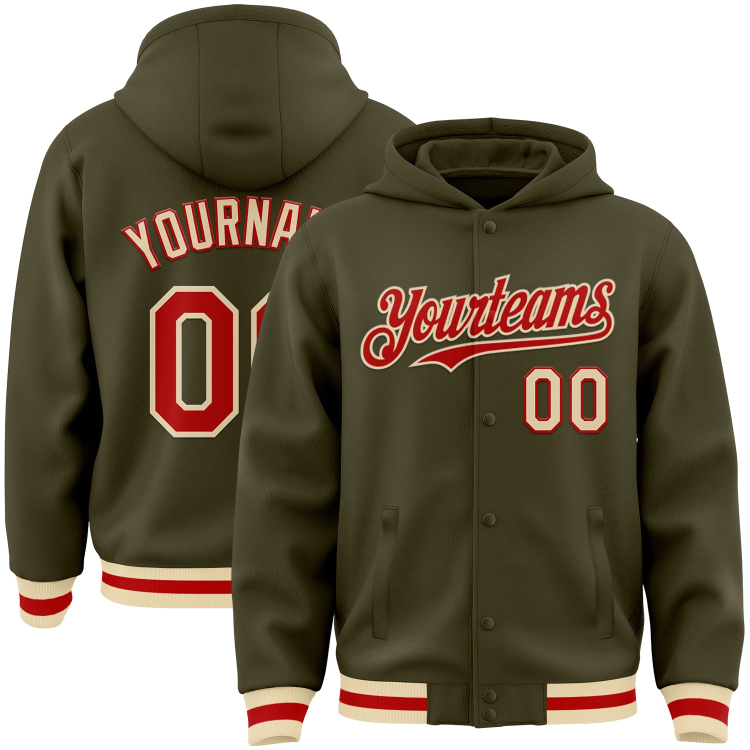 Jacket4024_1500x.jpg Olive Red-Cream Bomber Full-Snap Varsity Letterman Salute To Service Custom Jacket - Image 1