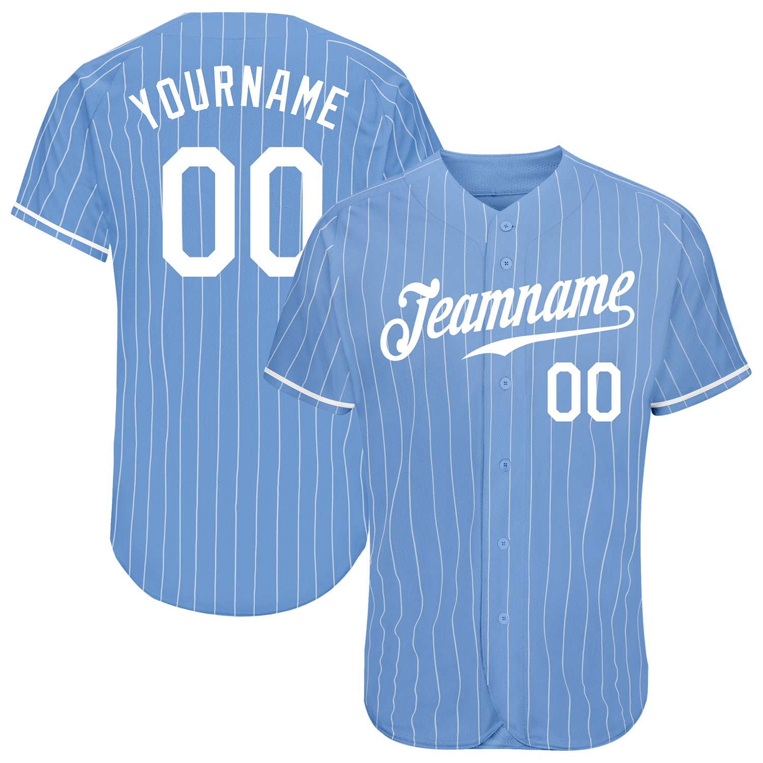 LightBlue0217_1500x.jpg Light Blue White Pinstripe White Authentic Custom Jersey - Image 1