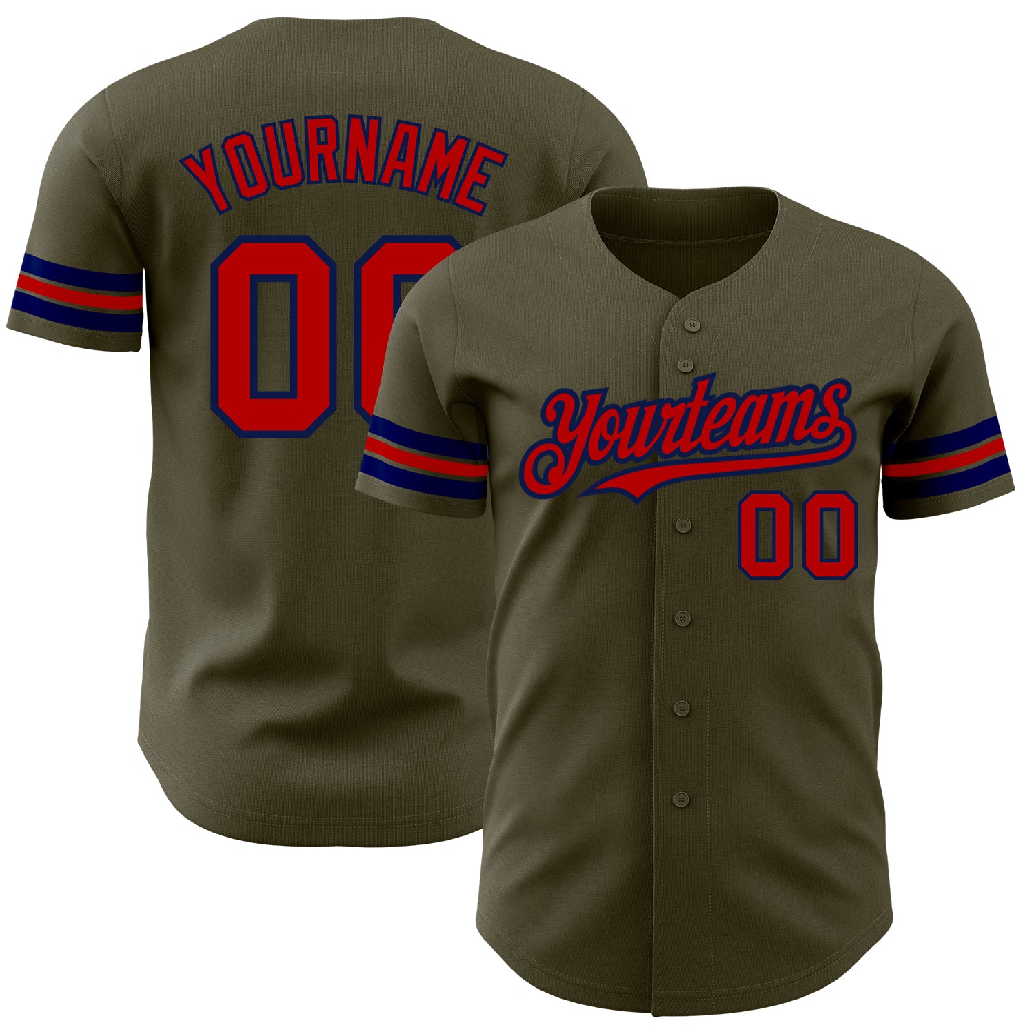 Olive0245_1500x.jpg Olive Red-Navy Authentic Salute To Service Custom Jersey - Image 1