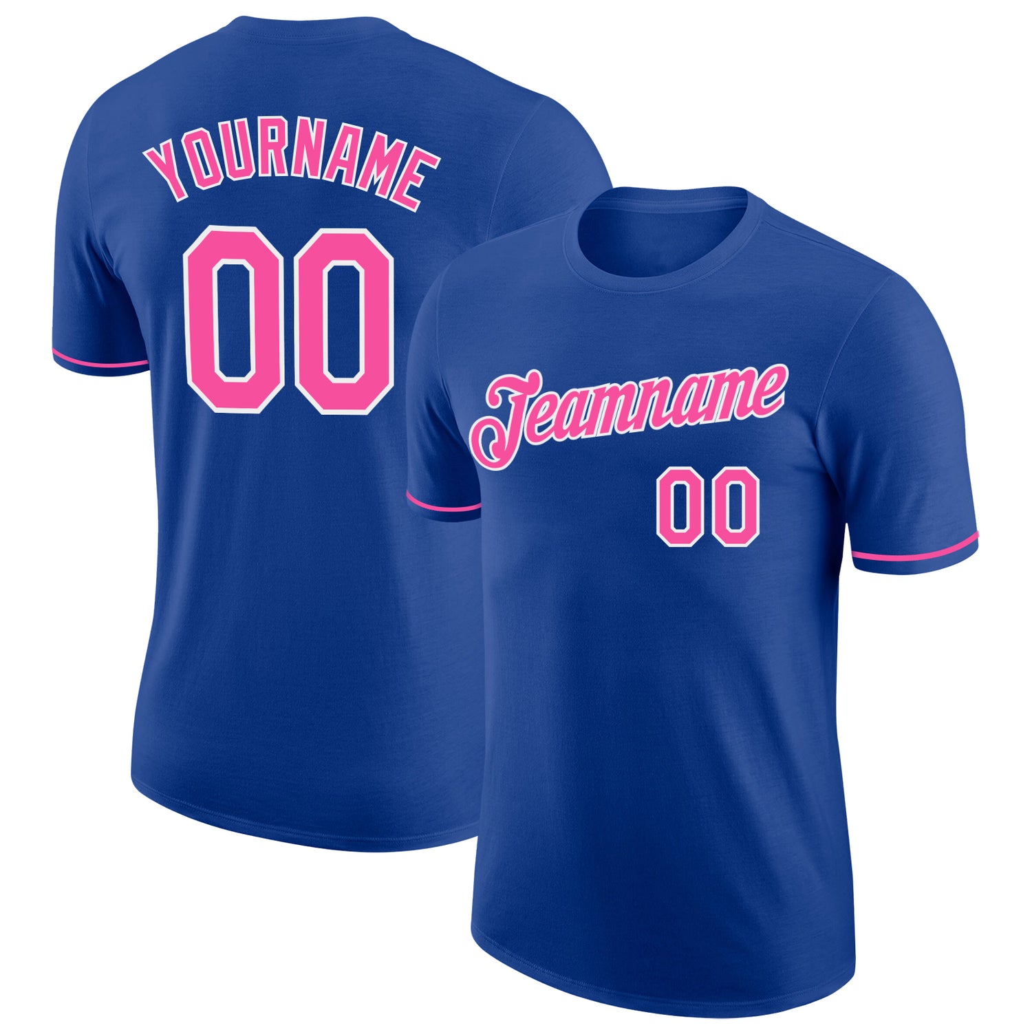 Royal0413_1500x.jpg Royal Pink-White Performance Custom T-Shirt - Image 1