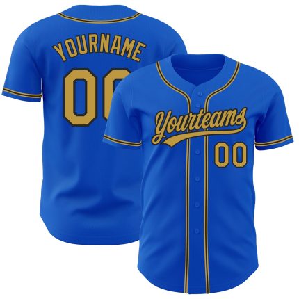 Thunder Blue Old Gold-Black Authentic Custom Jersey