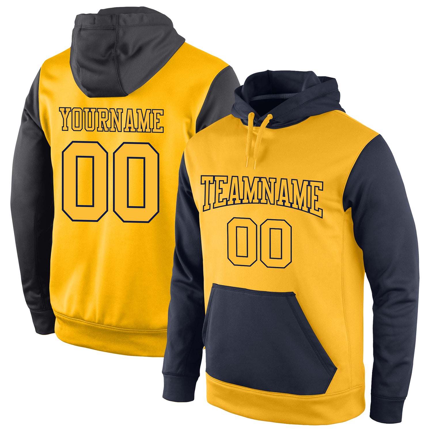 gold_0193_1500x.jpg Stitched Gold Gold-Black Sports Pullover Sweatshirt Custom Hoodie - Image 1