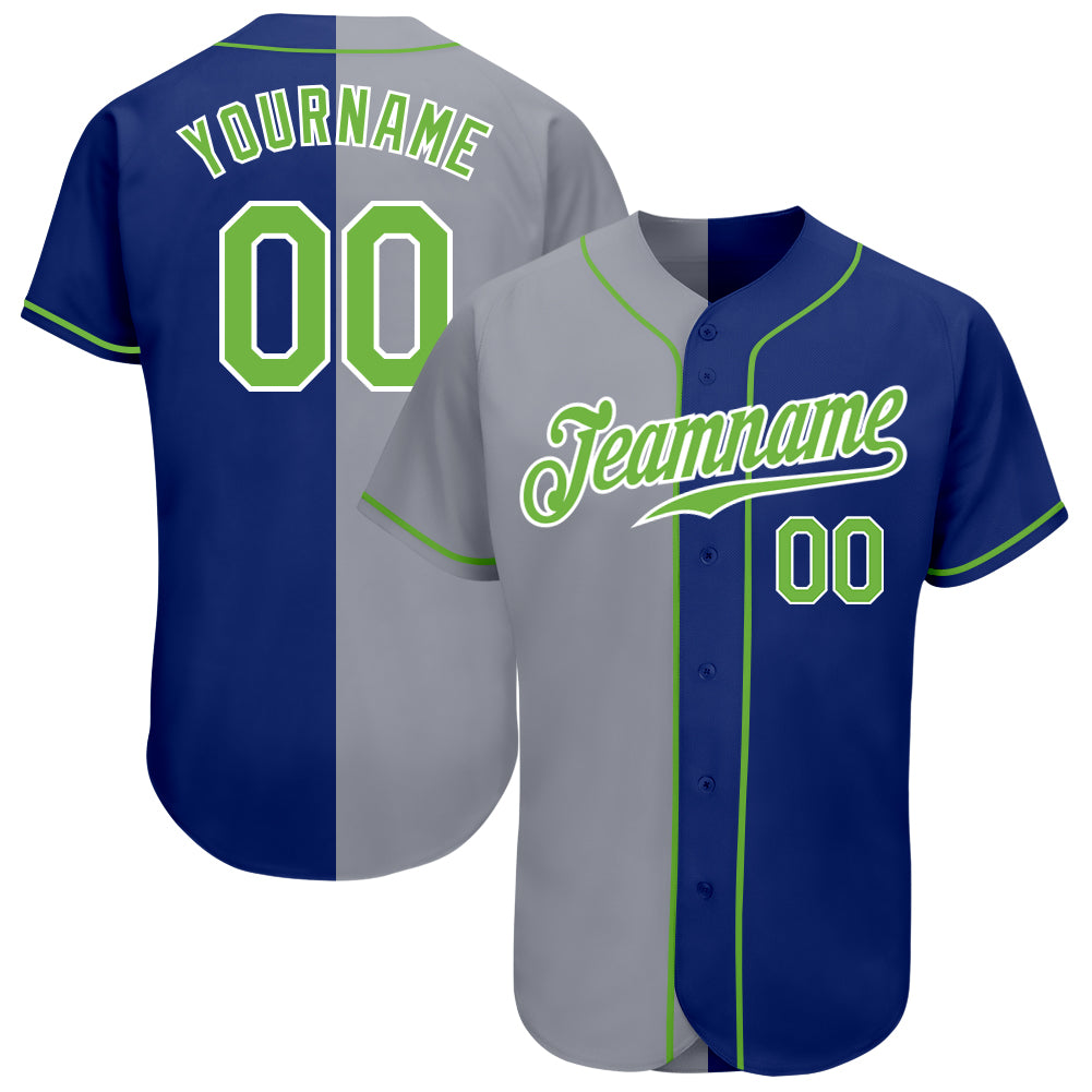 split_0360_1500x.jpg Royal Neon Green-Gray Authentic Split Fashion Custom Jersey - Image 1